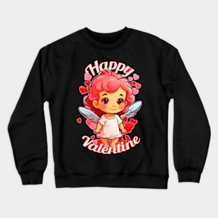 Happy Valentines cute doll Crewneck Sweatshirt